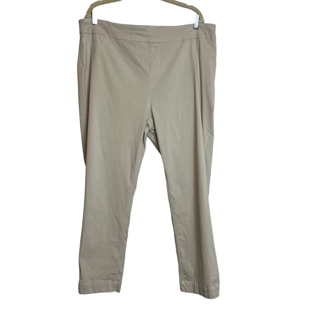 Soft Surroundings Womens Pull On Pants 2X Beige Stretch Casual